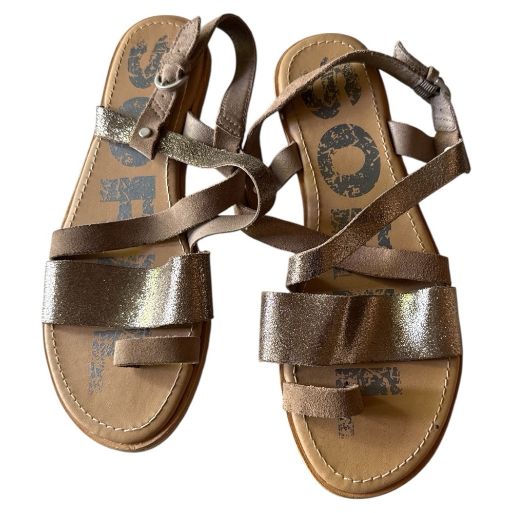 SOREL Ella Criss Cross Leather‎ Sandals Gladiator Metallic Women’s Size 9.5